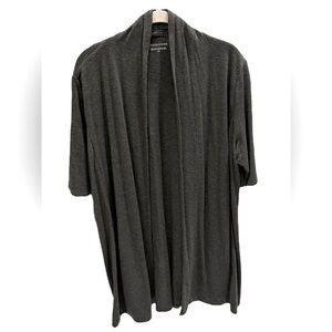Eileen Fisher Womens Gray Jersey Knit Stretch Open Cardigan Size Large
